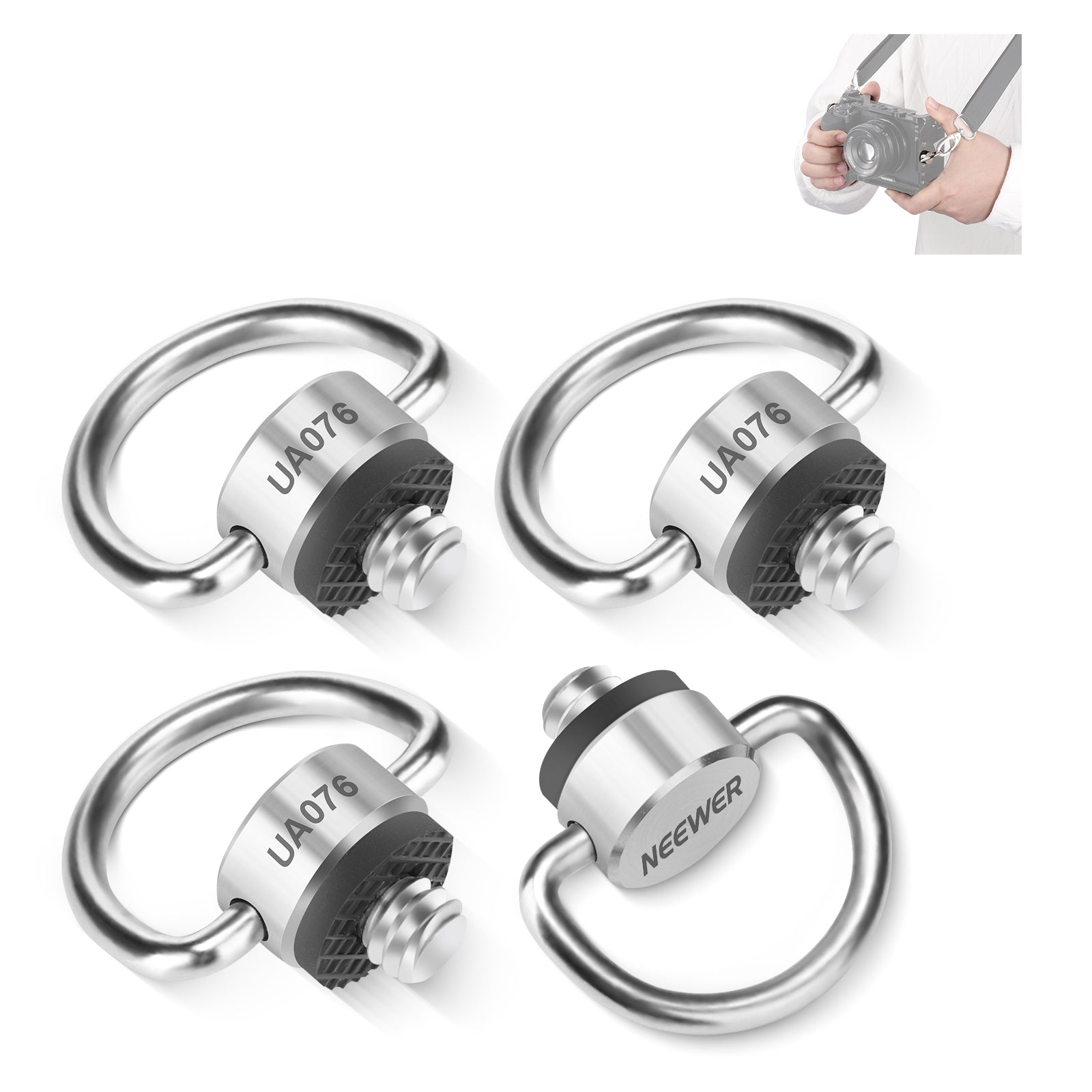 NEEWER UA076 Stainless Steel 1/4" D Ring Screw Set
