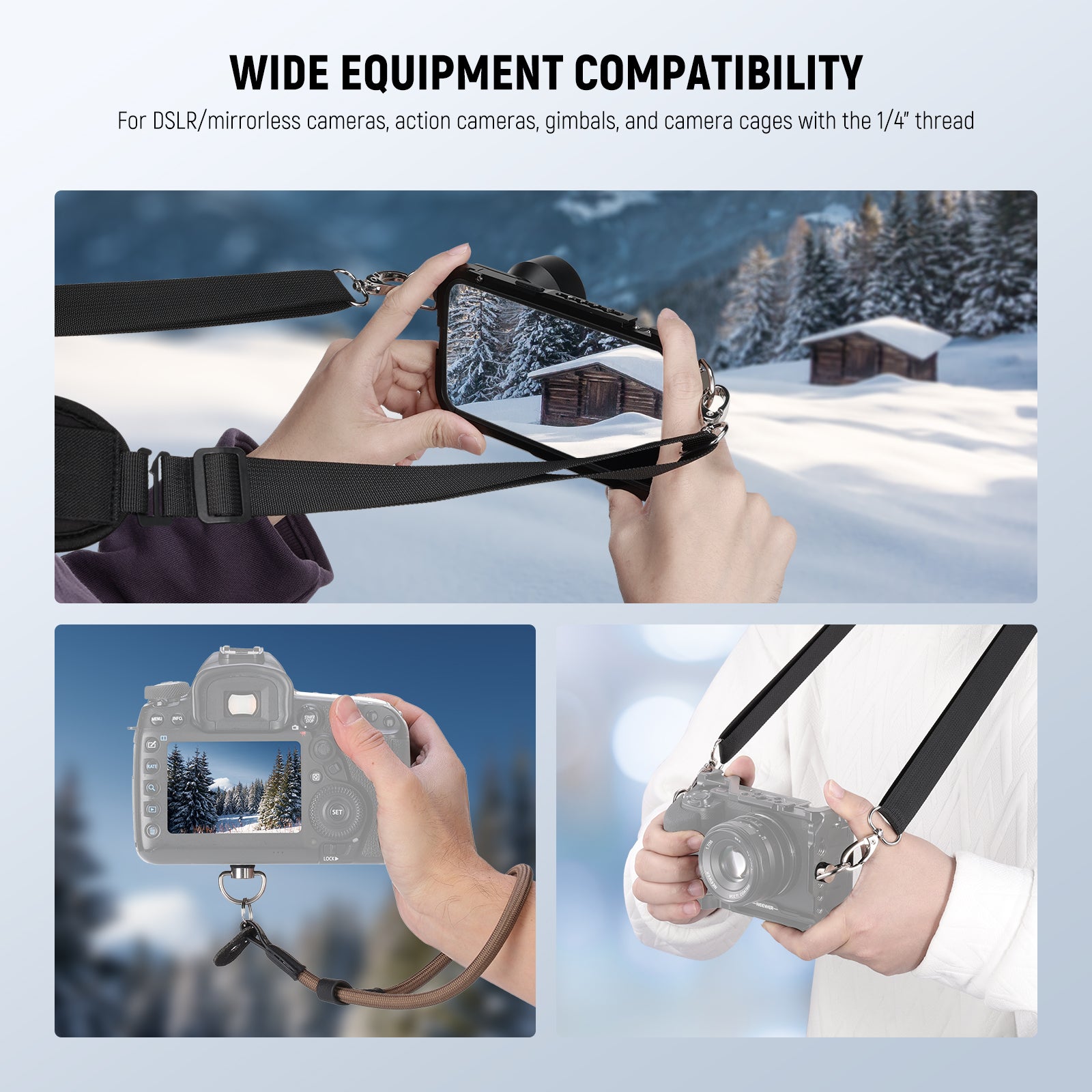 Wide Compatibility of the NEEWER UA076 Stainless Steel 1/4" D Ring Screw Set