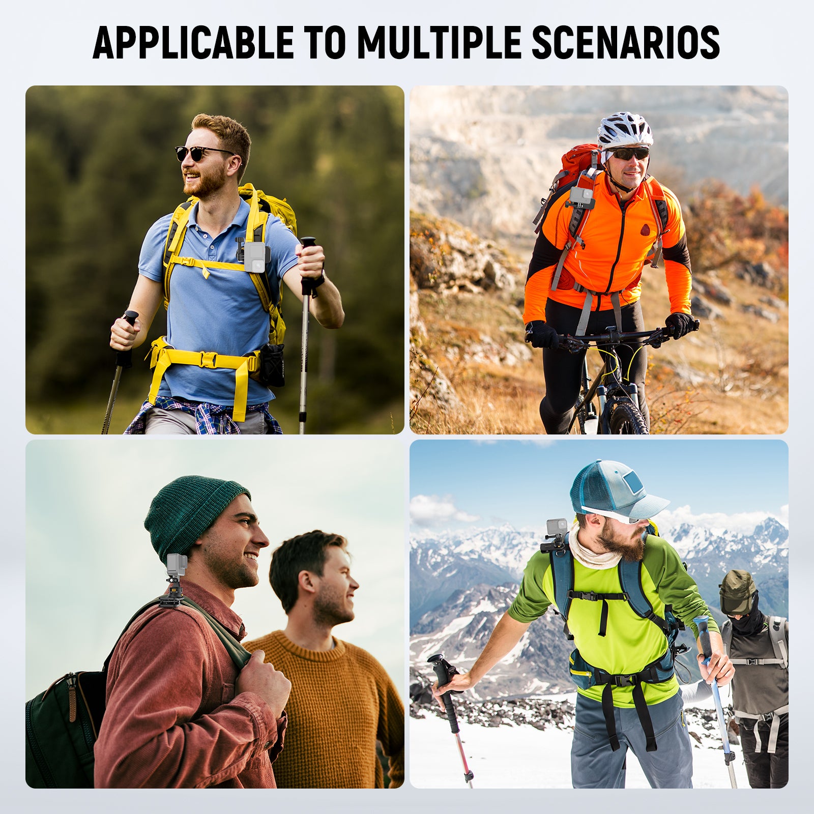 Wide Applications of the NEEWER GP22 Action Camera Backpack Strap Clip Mount