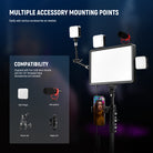 NEEWER BP25B Bi-Color LED Video Panel Light Kit offers multiple mounting points.