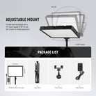 Package Contents of the NEEWER BP25B 2 Pack Bi-Color LED Video Panel Light Kit