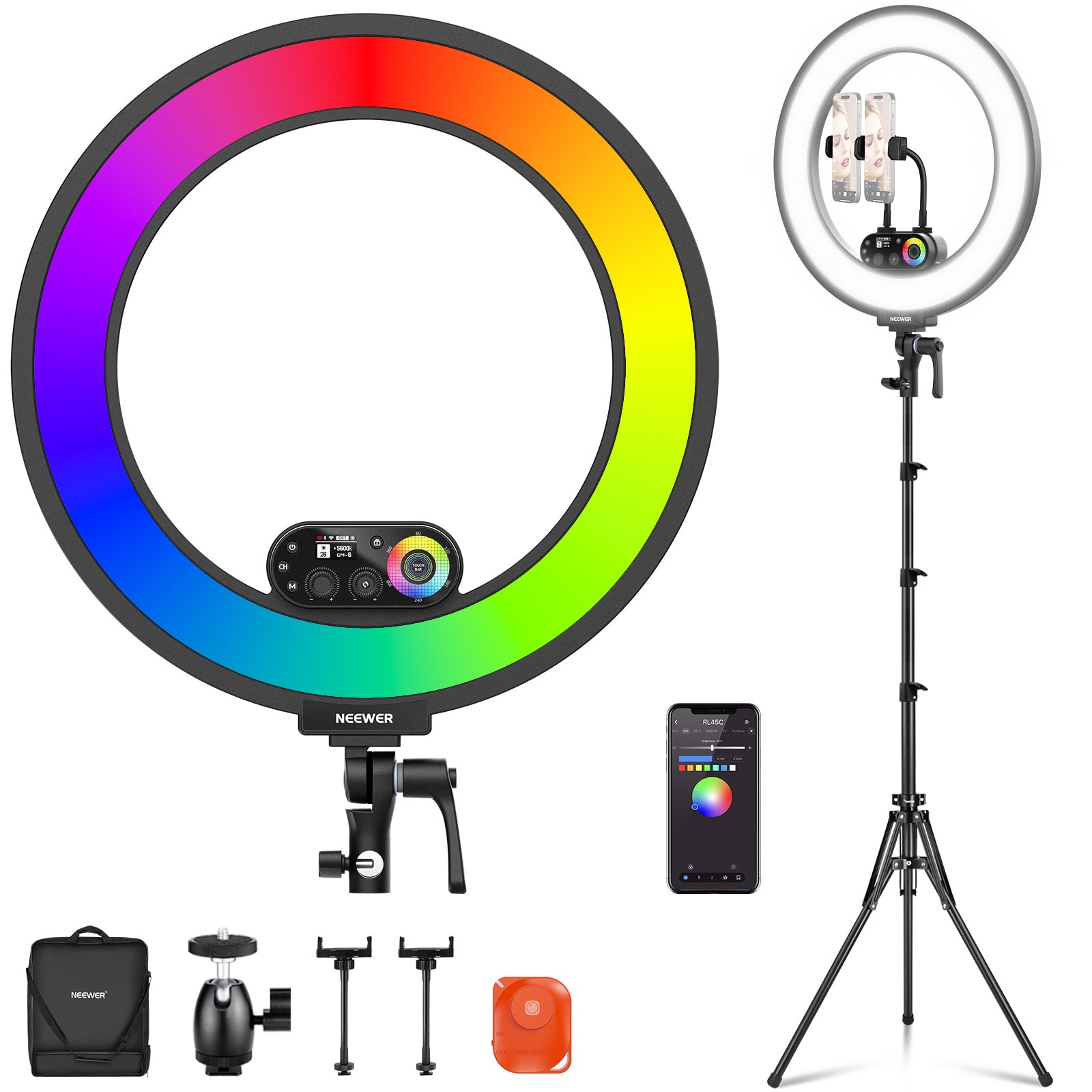 NEEWER RL45C RGB LED Ring Light Kit