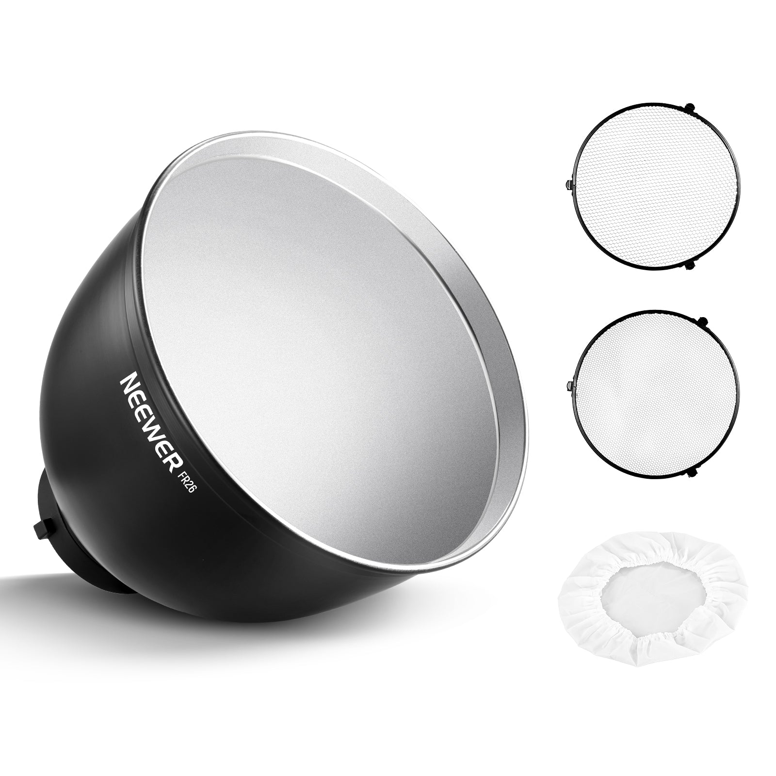 NEEWER FR26 10.4″ Medium Focus Reflector Bowens Mount Kit