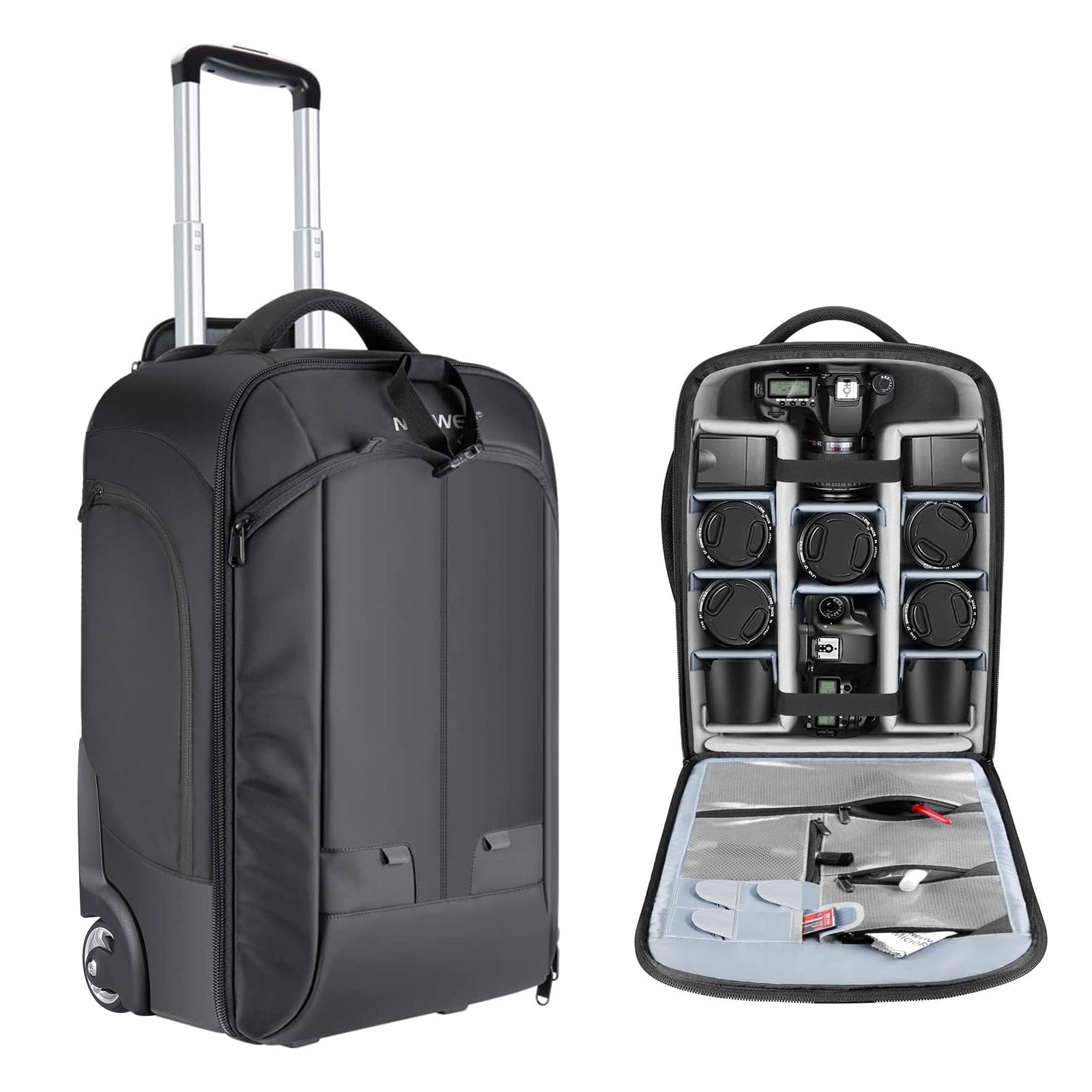 NEEWER 22"x14"x10” 2-in-1 Rolling Camera Bag