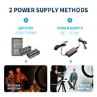 NEEWER RP20-B 20" Bi-color Ring Light supports two power supply methods.