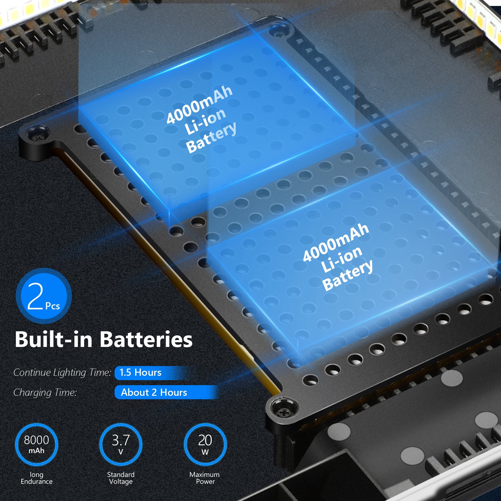 NEEWER NL-192AI Bi-Color LED Panel Light Kit supports long-time outdoor use.