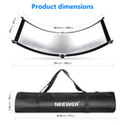 Product dimensions of the NEEWER Clamshell Photography Reflector