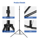Product details of the NEEWER 2.6m T-Shape Background Support Stand Kit