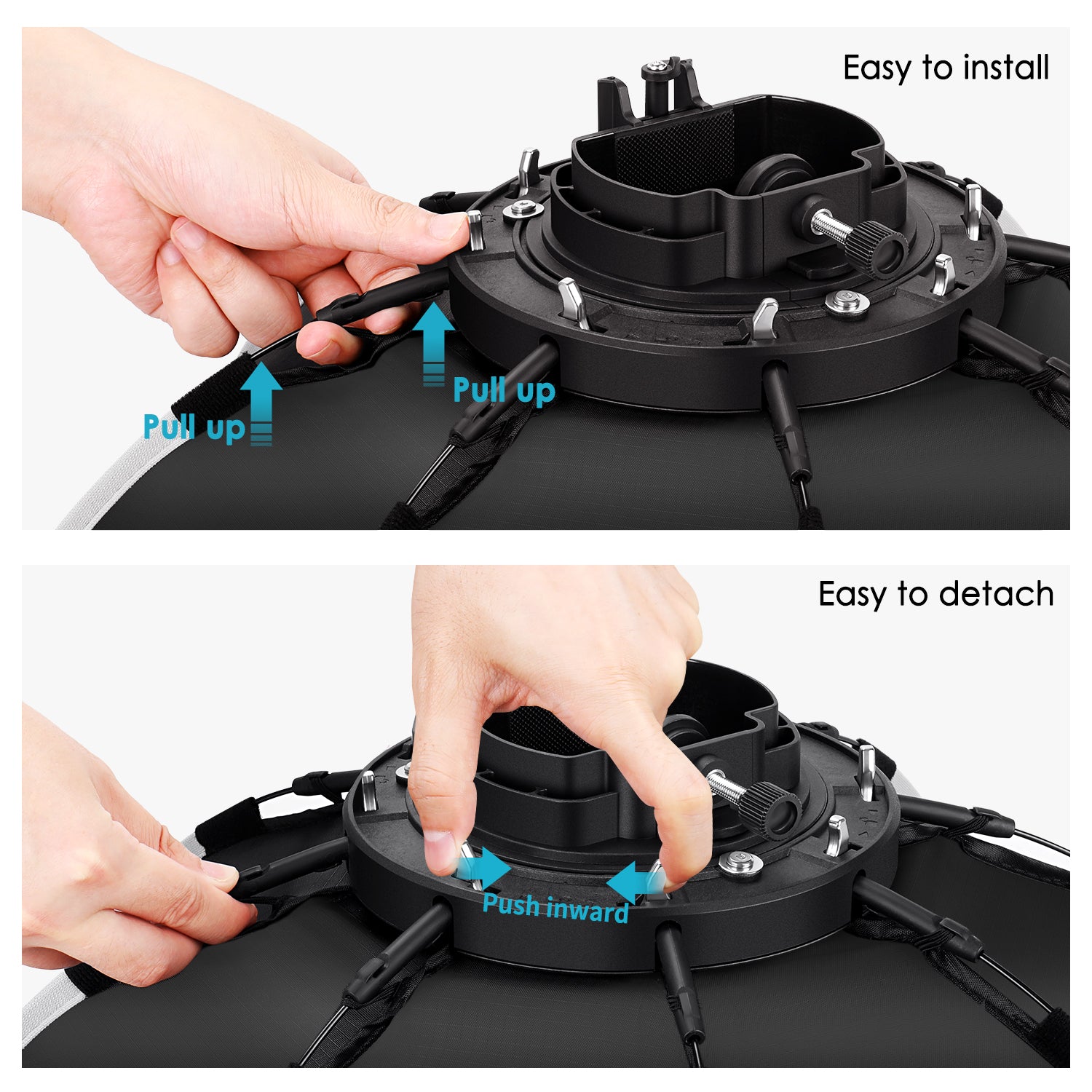 NEEWER SF-RP26 65CM Quick Release Octagonal Softbox is easy to use.