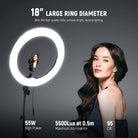 NEEWER RL-18 18 Inch LED Ring Light features 240 LEDs.