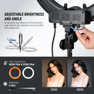 NEEWER RL-18 18 Inch LED Ring Light Kit features an adjustable base.