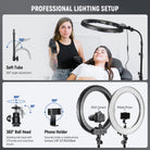 NEEWER RL-18 18 Inch LED Ring Light Kit features professional lighting setup.
