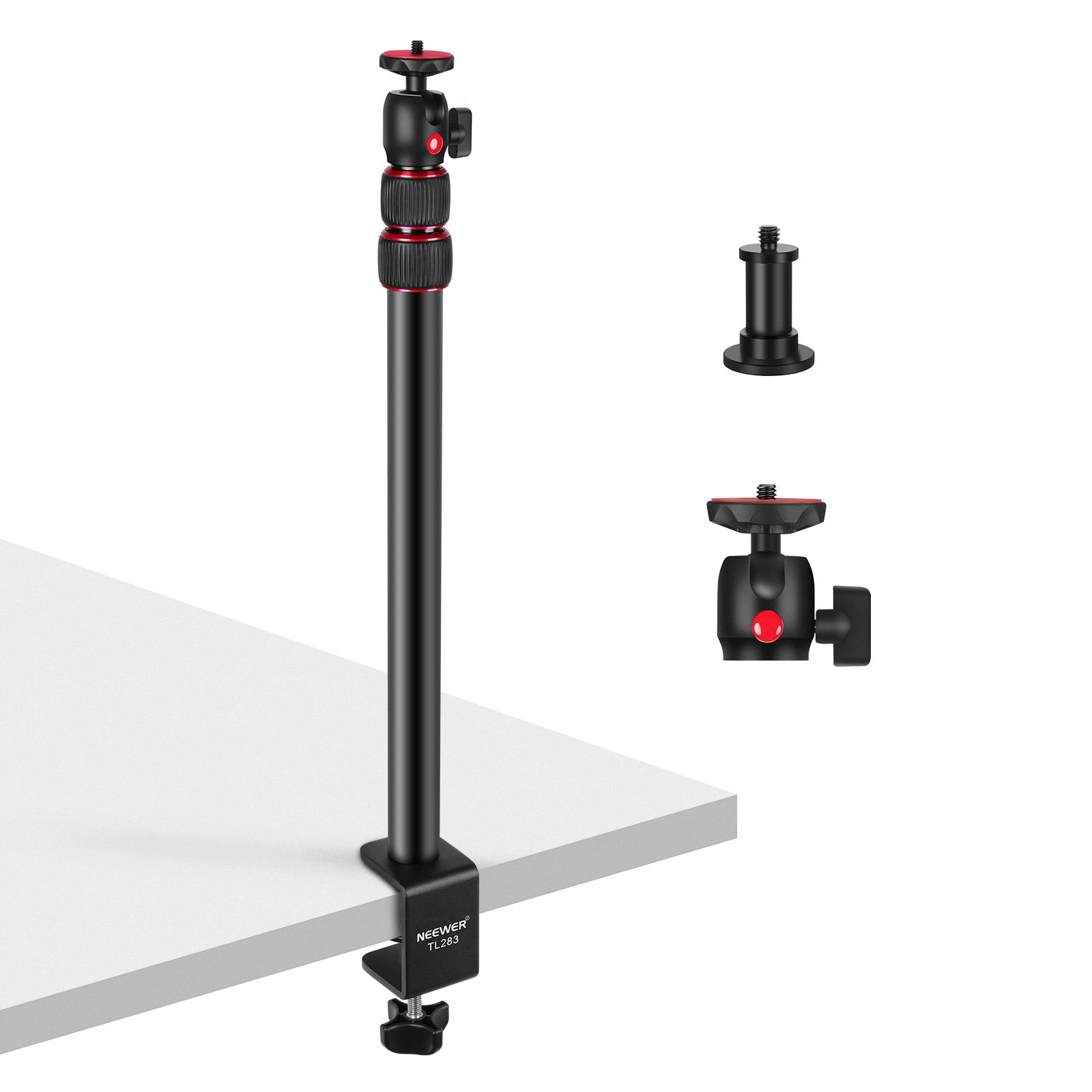 Product overviews of the NEEWER TL283 Extendable Camera Desk Light Stand
