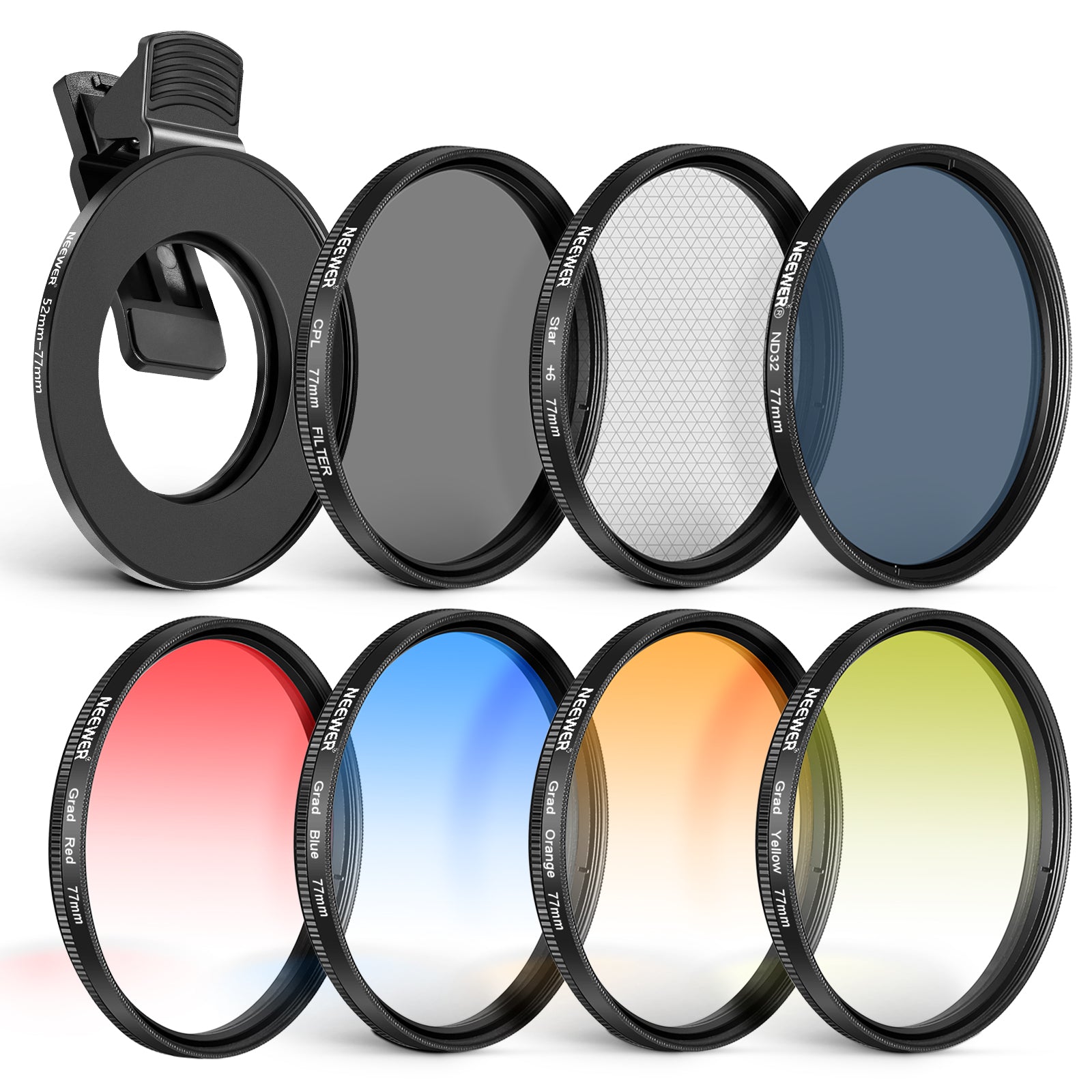 NEEWER 77mm Lens Filters Kit for Phone & Camera