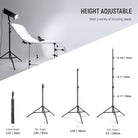 Height Adjustment Range of the NEEWER ST-200 Tripod Light Stand