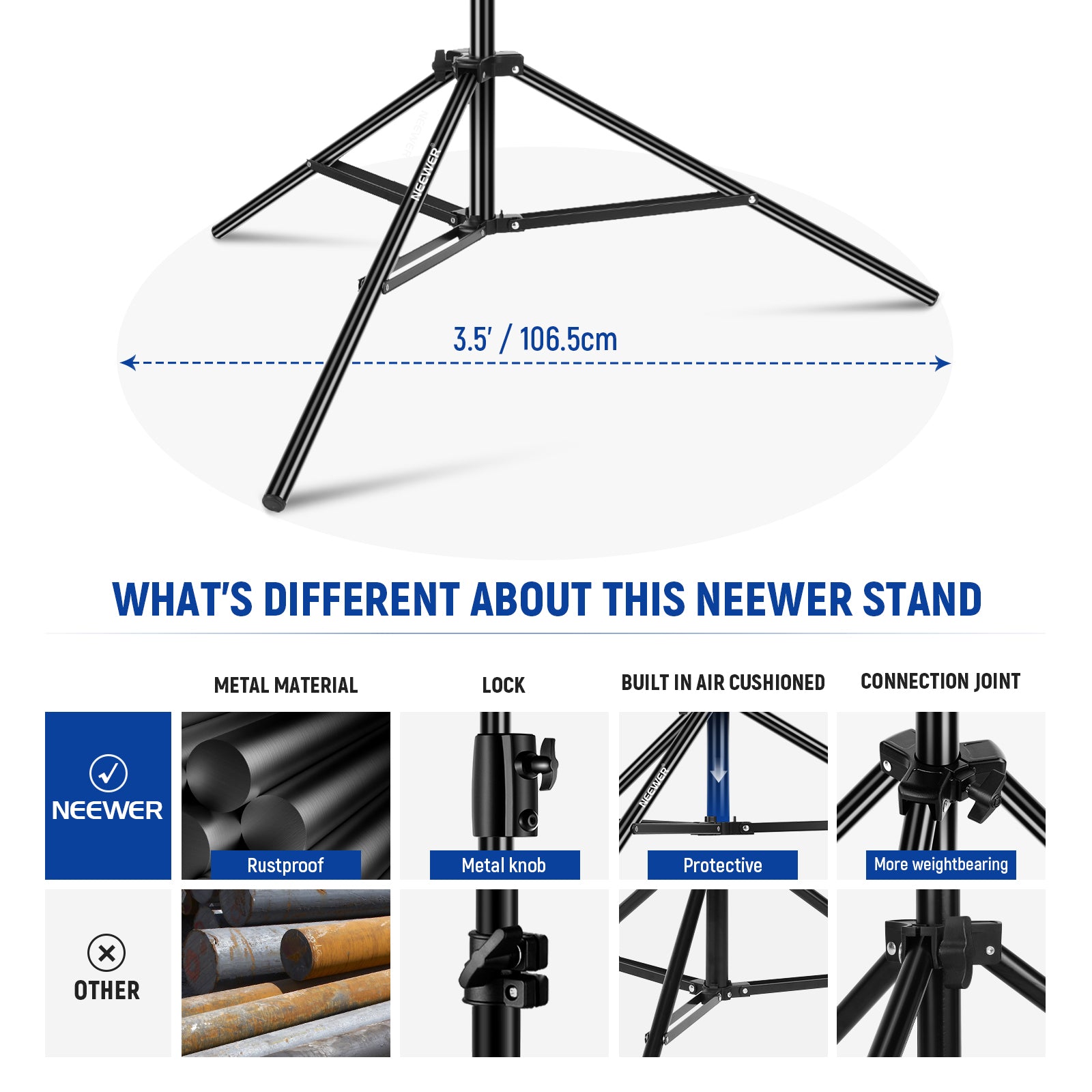 NEEWER ST-400AC 400cm Heavy Duty Light Stand VS. Others