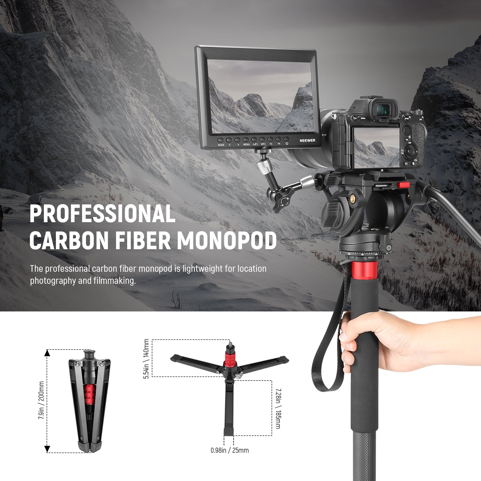 NEEWER TP71 Pro Carbon Fiber Camera Monopod