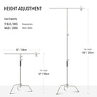 Height Adjustment Range of the NEEWER SC340AC Stainless Steel C Stand
