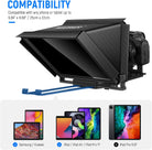 This teleprompter is compatible with iPad.