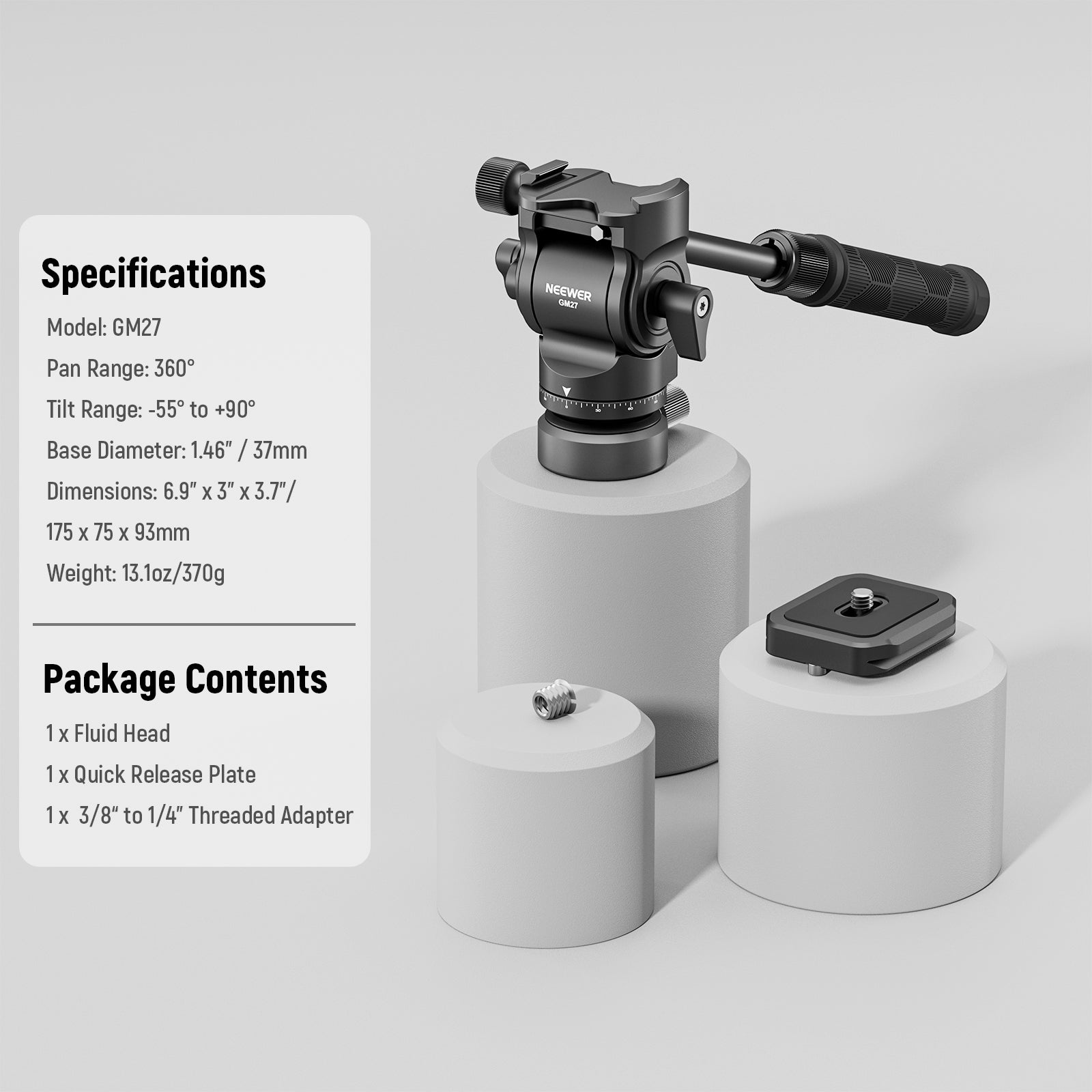 Specifications of the NEEWER GM27 Tripod Fluid Head
