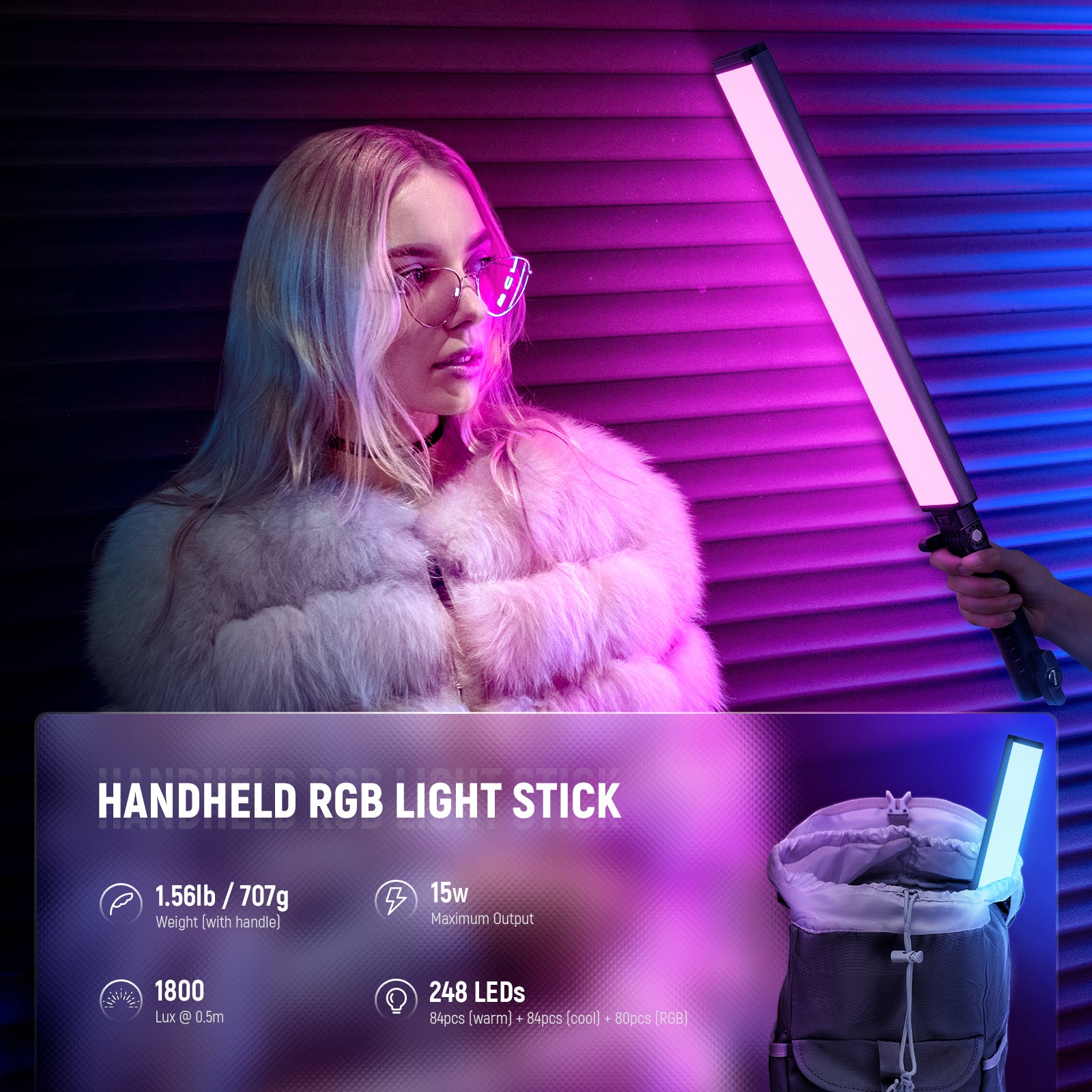 Specifications of the NEEWER BH30S RGB LED Tube Light
