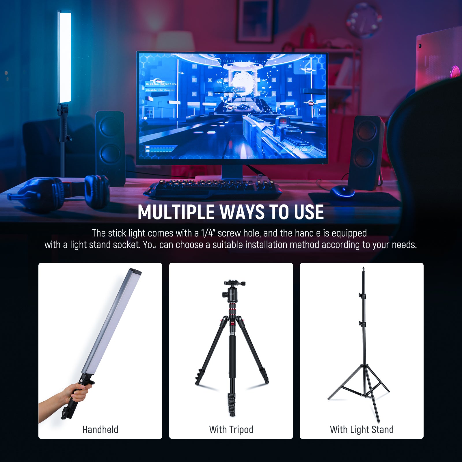 NEEWER BH30S RGB LED Tube Light Uses