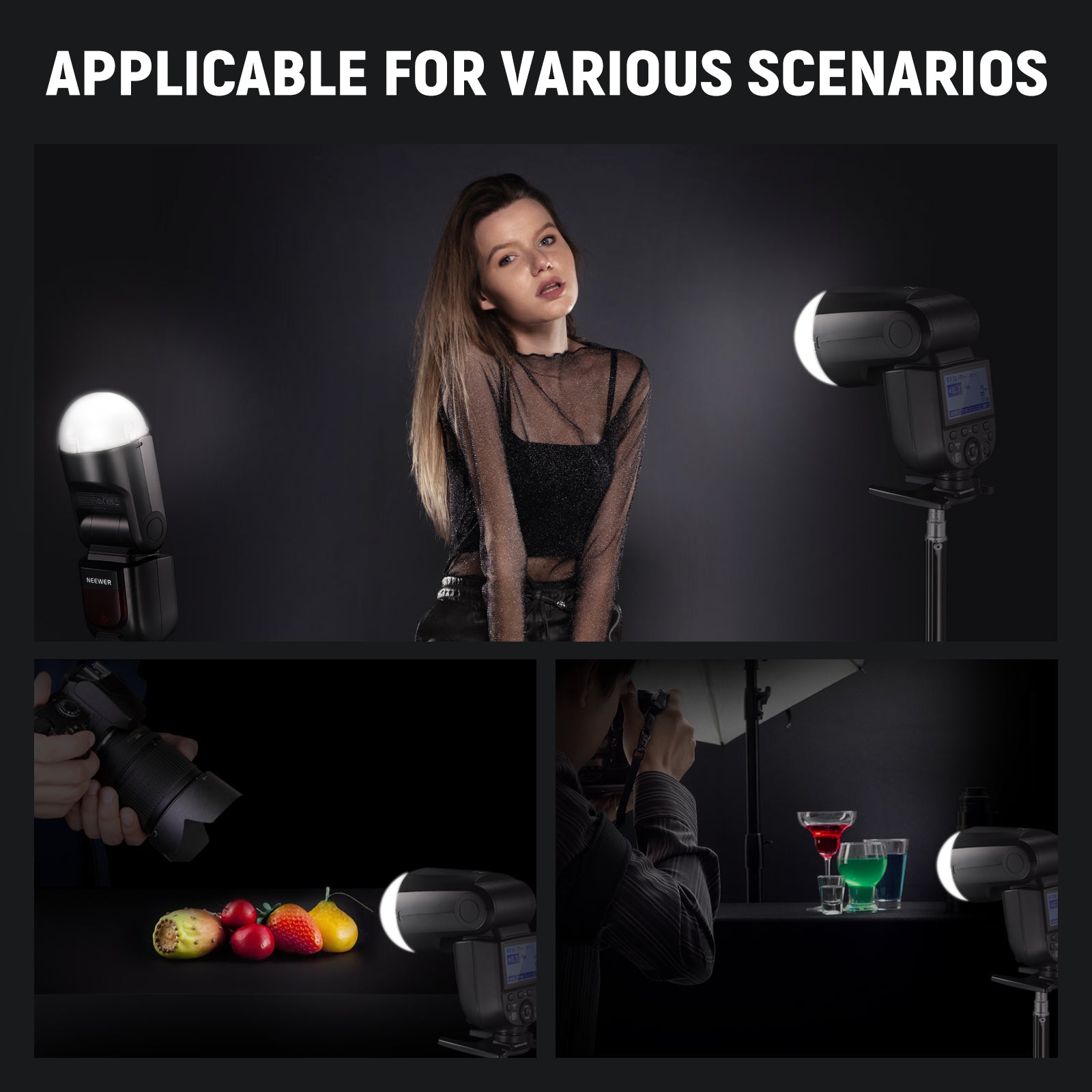 Wide Applications of the NEEWER M12 Magnetic Dome Diffuser for Z1 Speedlite Flash