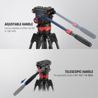 NEEWER GM006 Pro Video Tripod Fluid Head features a detachable handle.