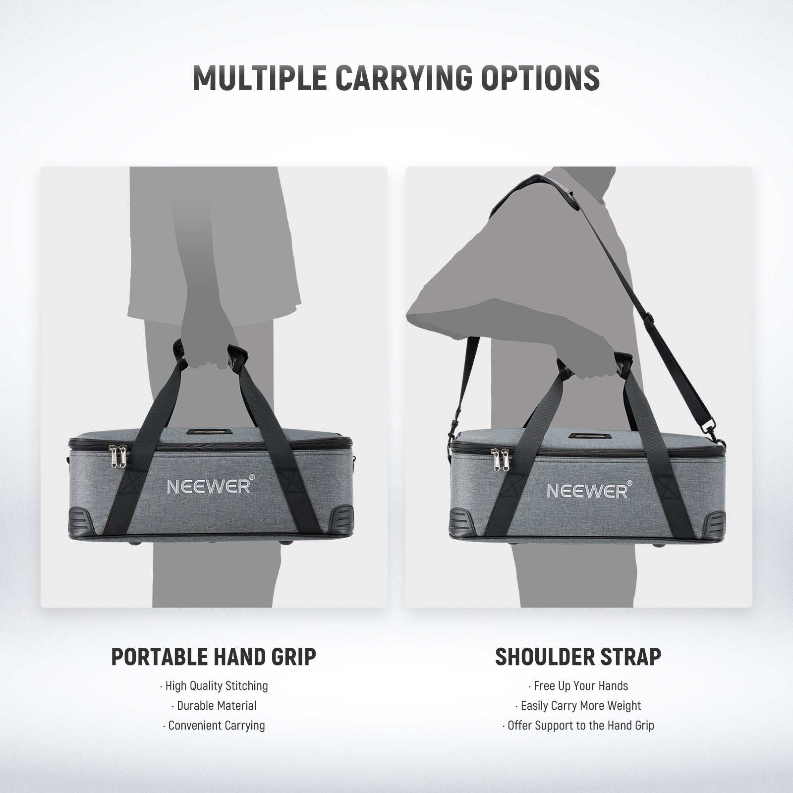 NEEWER PB5 Carrying Bag for Flash offers multiple carrying options.