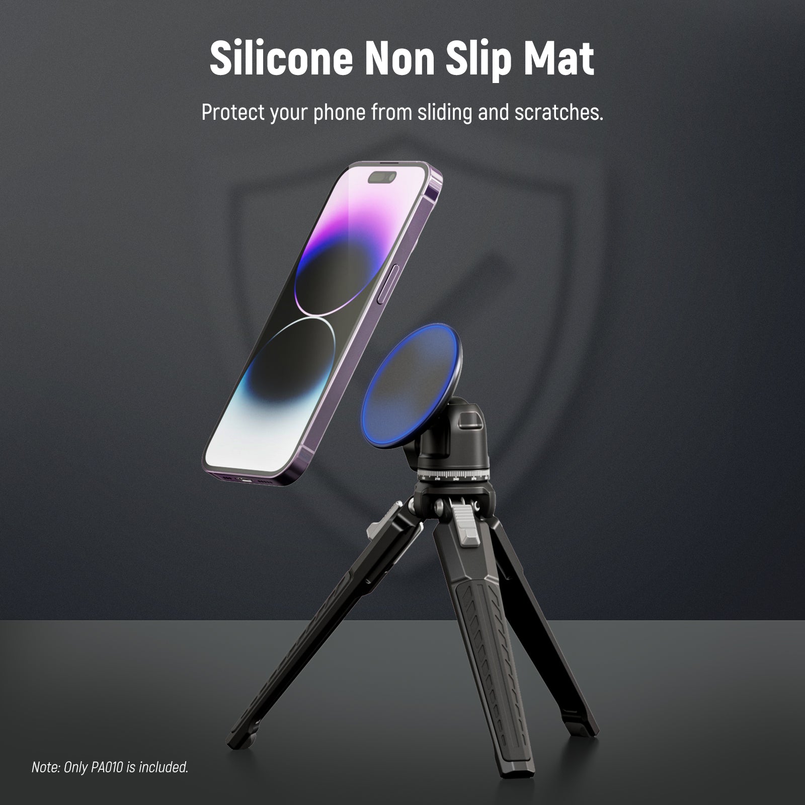 NEEWER PA010 Magnetic Phone Tripod Mount is covered with a delicate silicone pad on the top