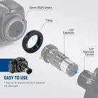 NEEWER LA-02 T Ring can be attached directly to eyepieces and telescopes.