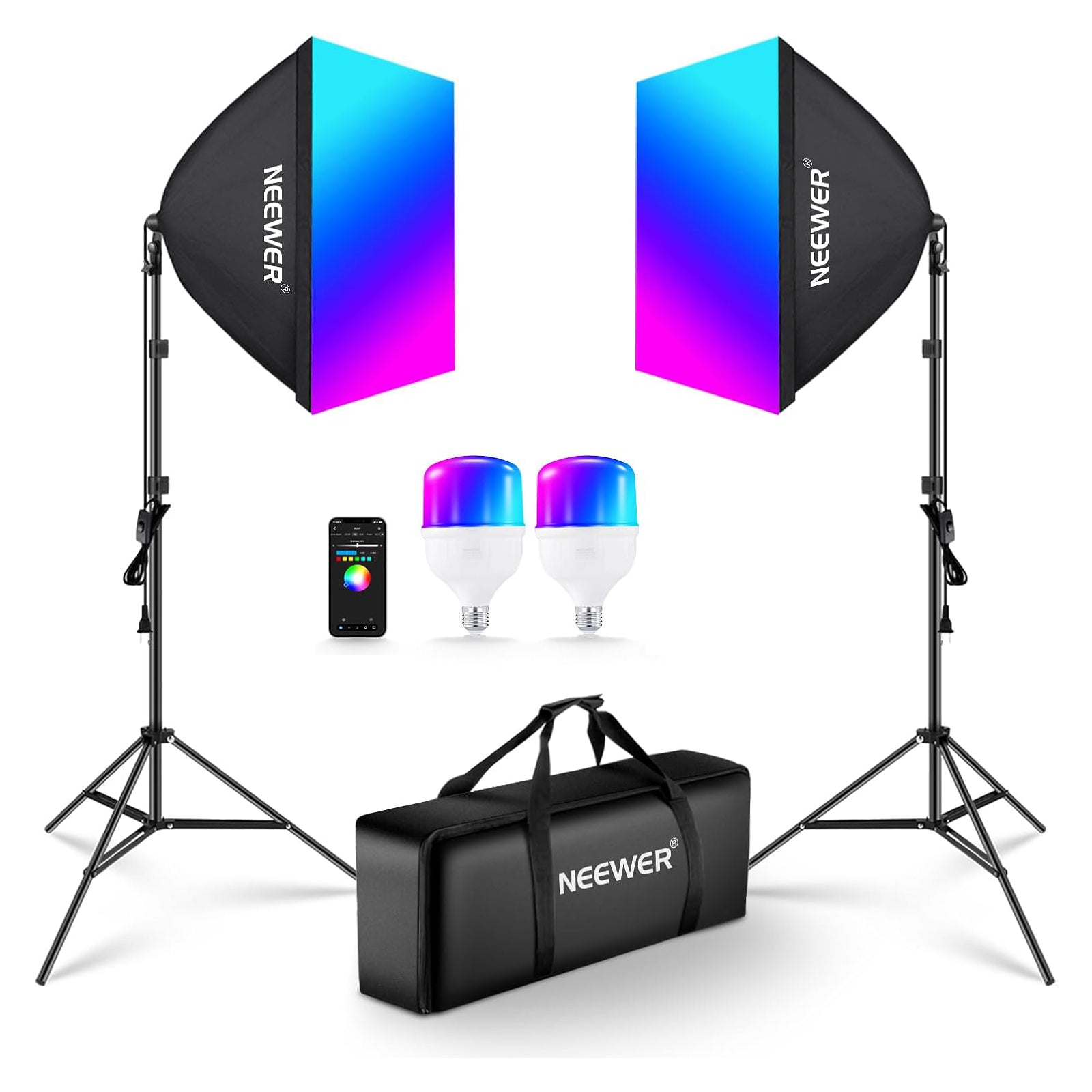 2 Pack NEEWER NK800 RGB Softbox Lighting Kit