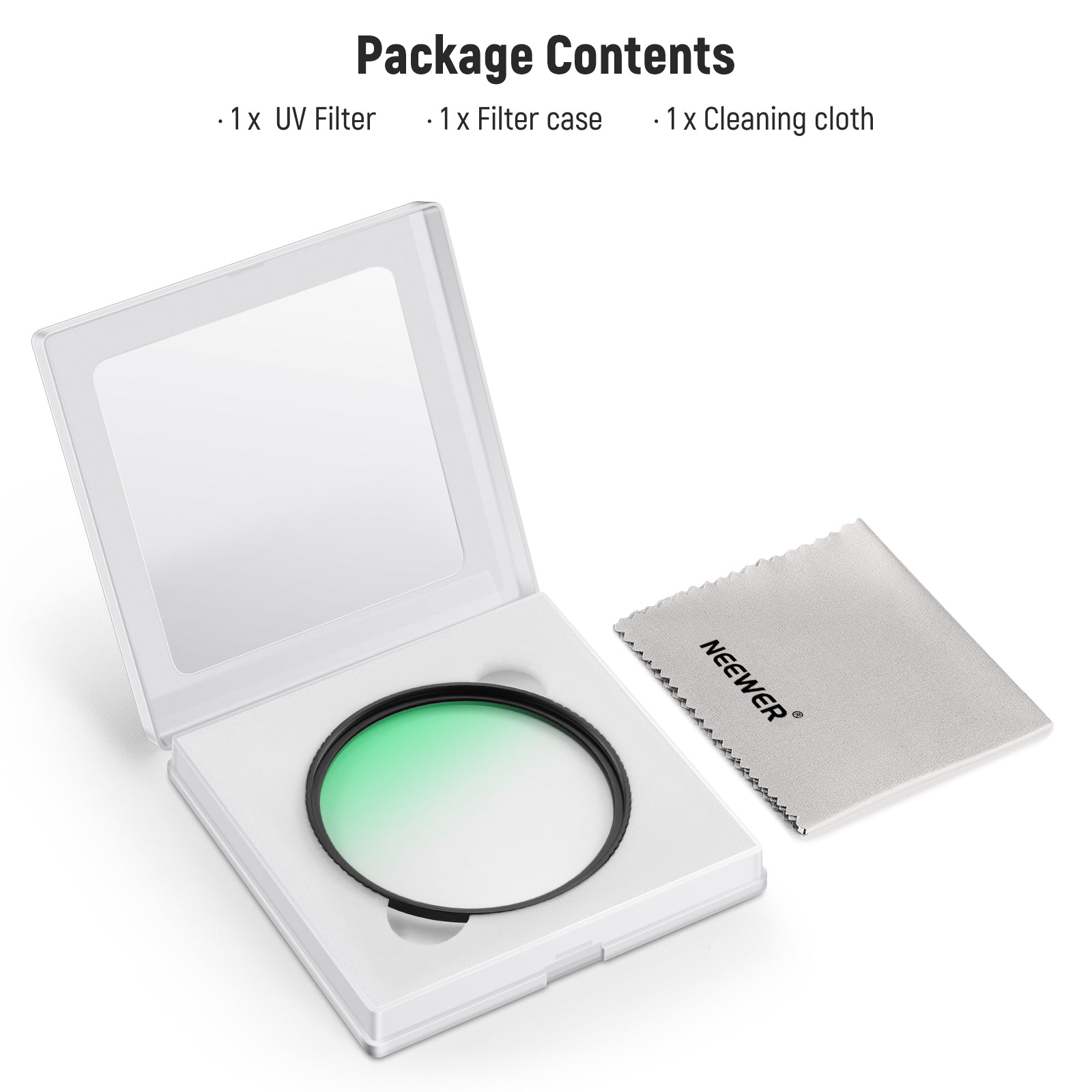 Package Contents of the NEEWER MC 50mm UV Protection Filter