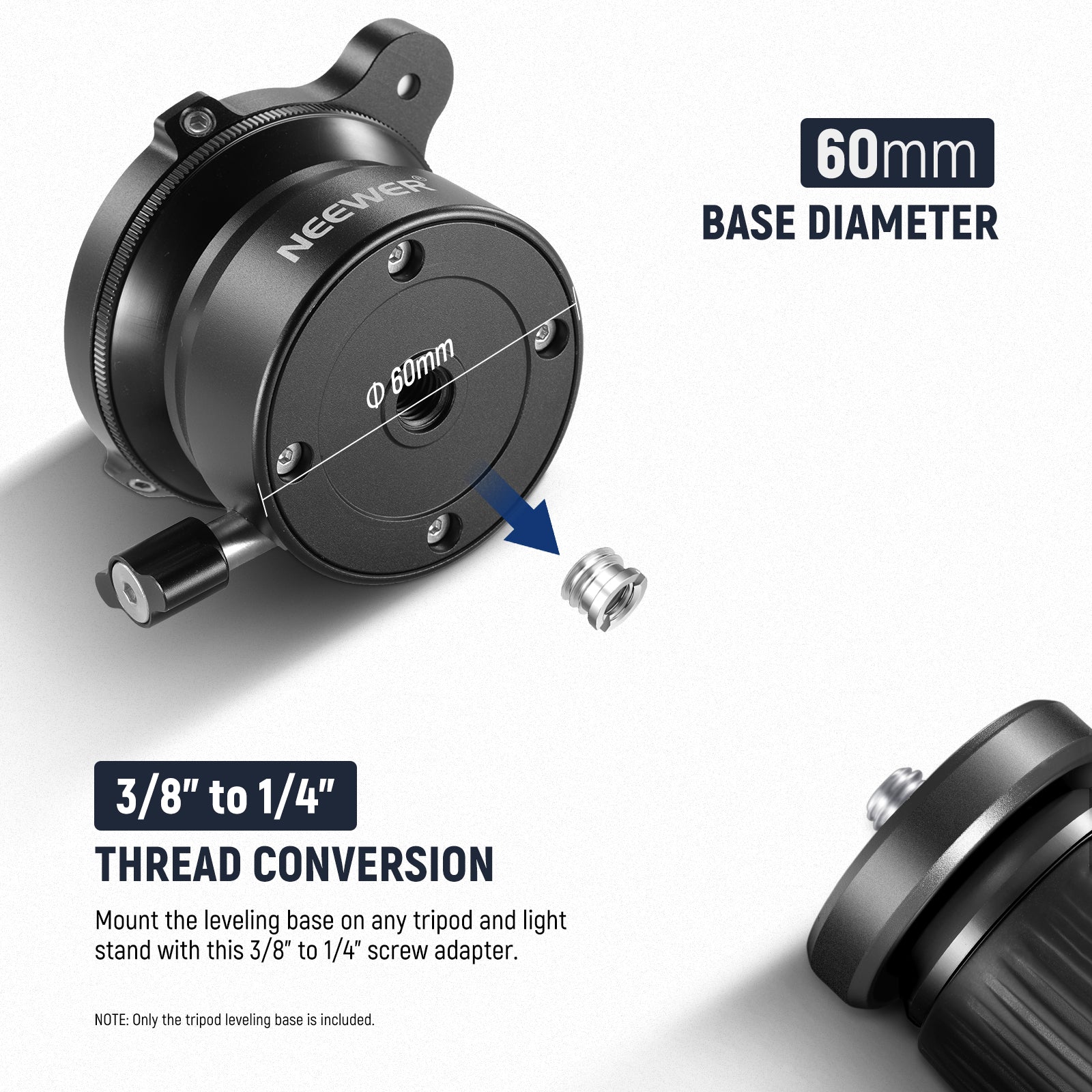 the tripod head leveling base with 60mm diameter