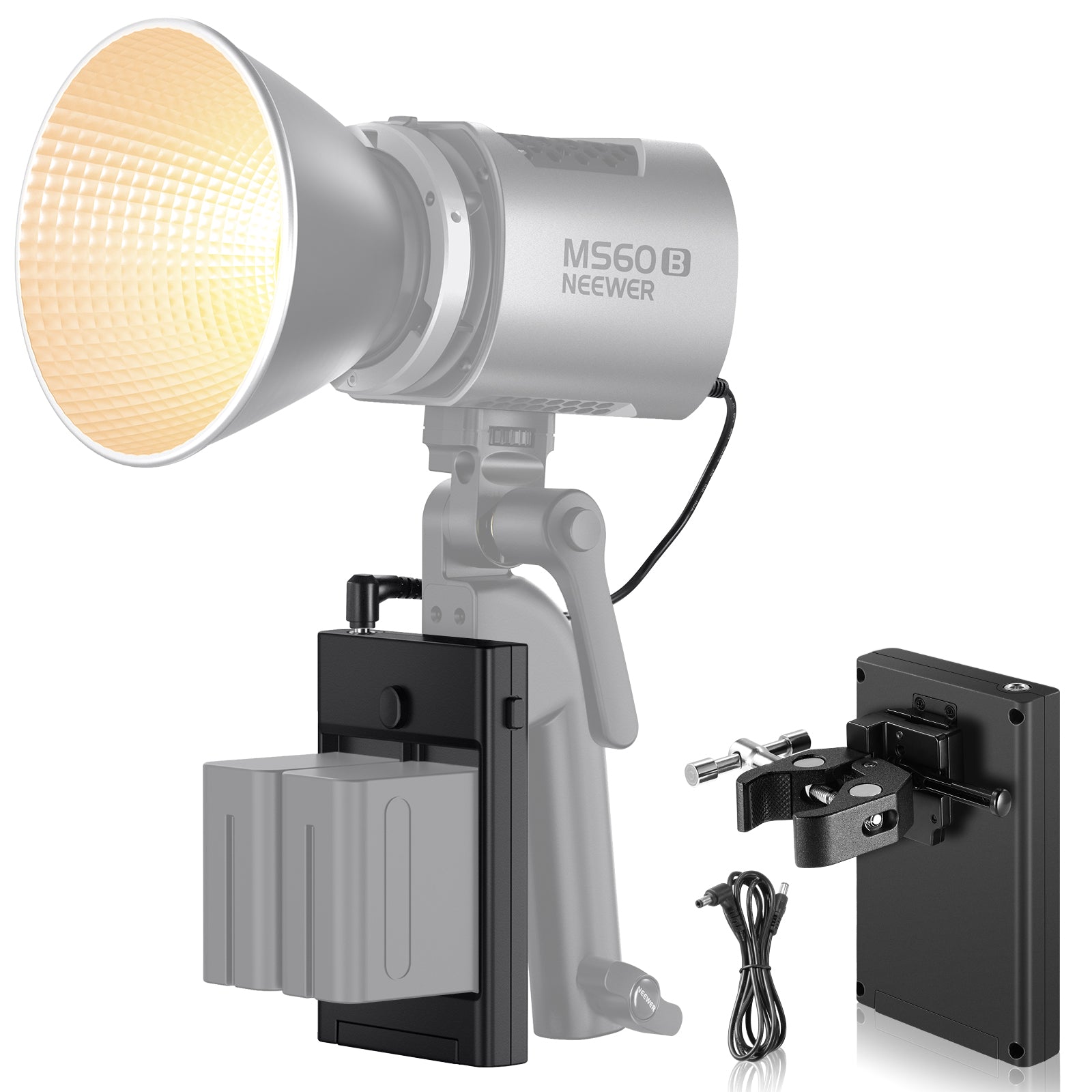 NEEWER Dual Channel NP-F to V Mount Battery Plate Kit