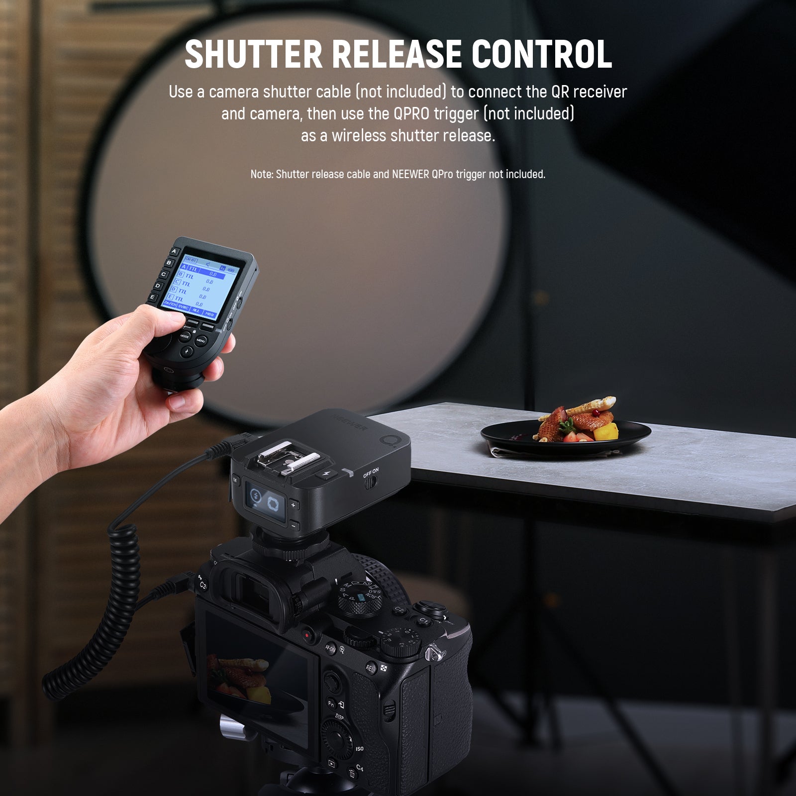 This QPRO trigger can be used as a wireless shutter release.