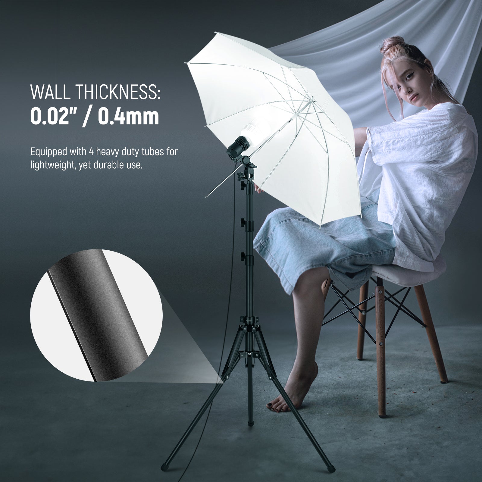 NEEWER ST178R All-Metal Foldable Light Stand is lightweight yet durable for use.