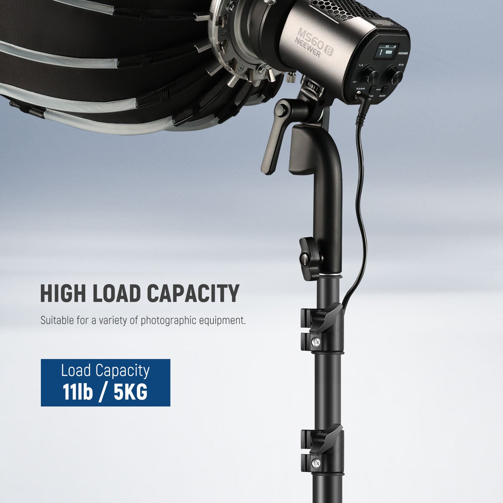 Load Capacity of the NEEWER ST178R All Metal Foldable Light Stand