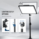 This RGB LED light kit includes a desktop stand.