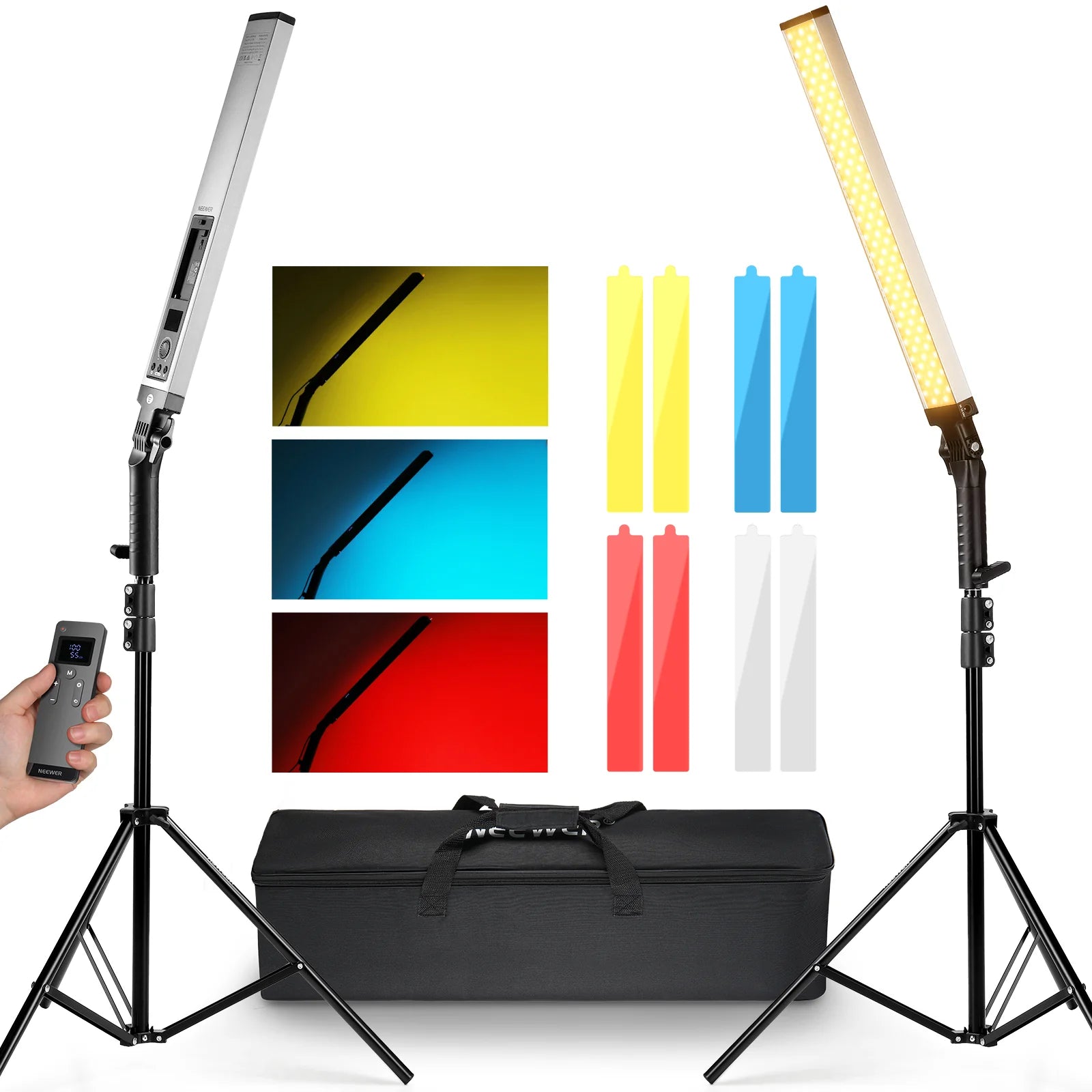 NEEWER BH20B Upgraded 21W LED Video Light Stick Kit-2 Packs