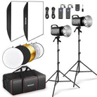 NEEWER 2 Pack S101-300W Studio Flash Light Kit