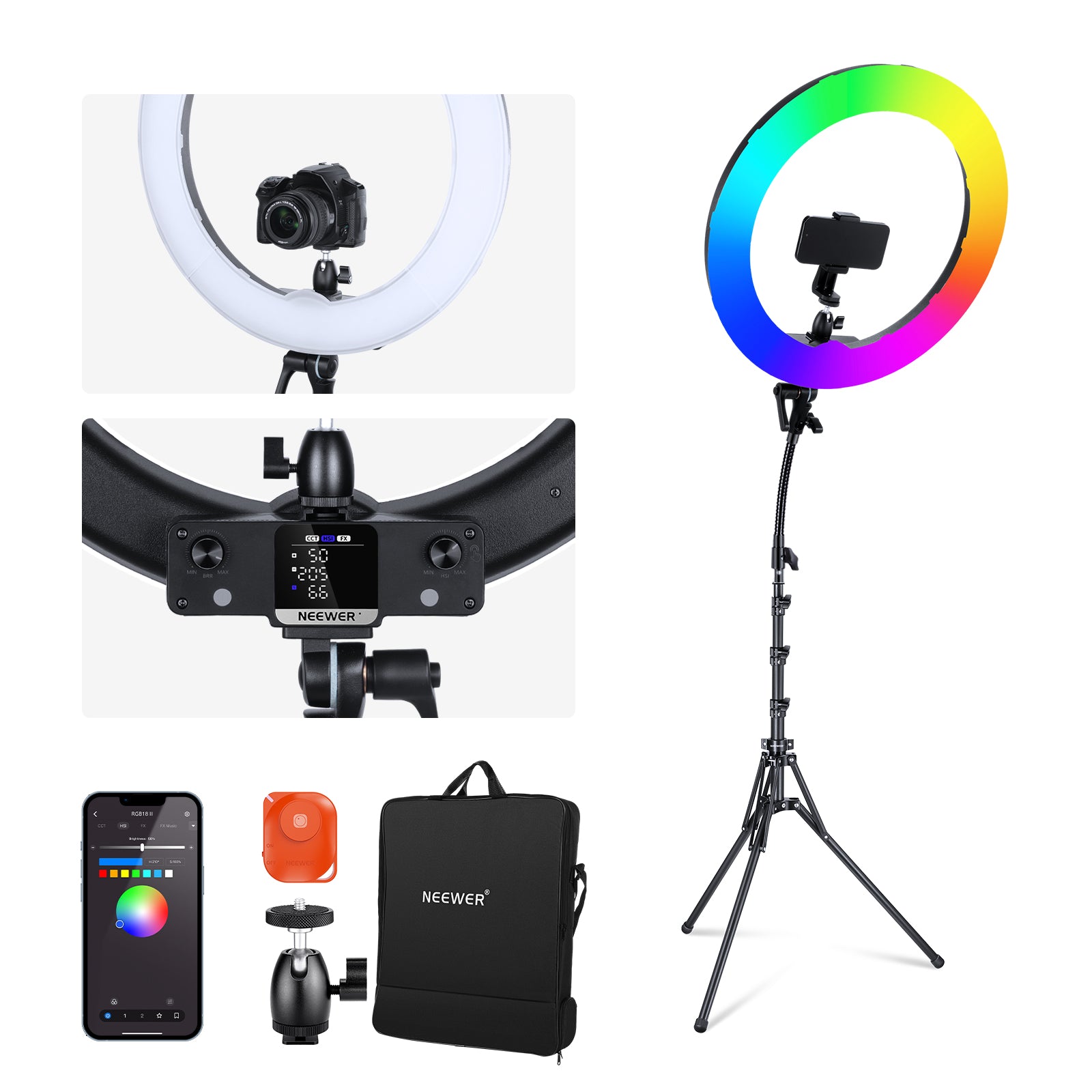 NEEWER RGB18 II 18 Inch RGB LED Ring Light