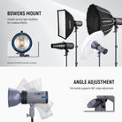 Features a standard Bowens mount that easily attaches to softboxes, umbrellas, reflectors, and other light modifiers