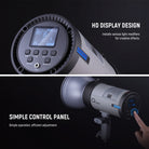 NEEWER Q300 Outdoor Strobe Flash features HD display design.