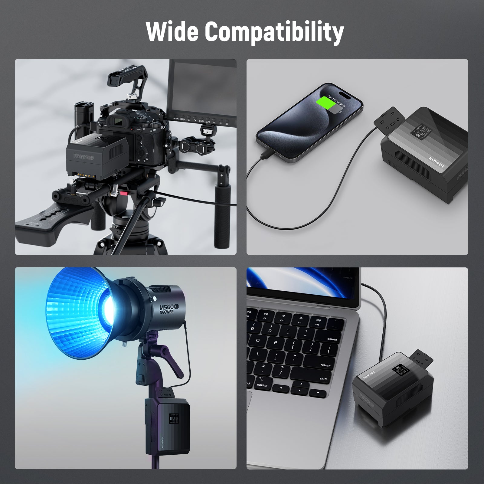 Wide Compatibility of the NEEWER PS099EP Mini V lock battery