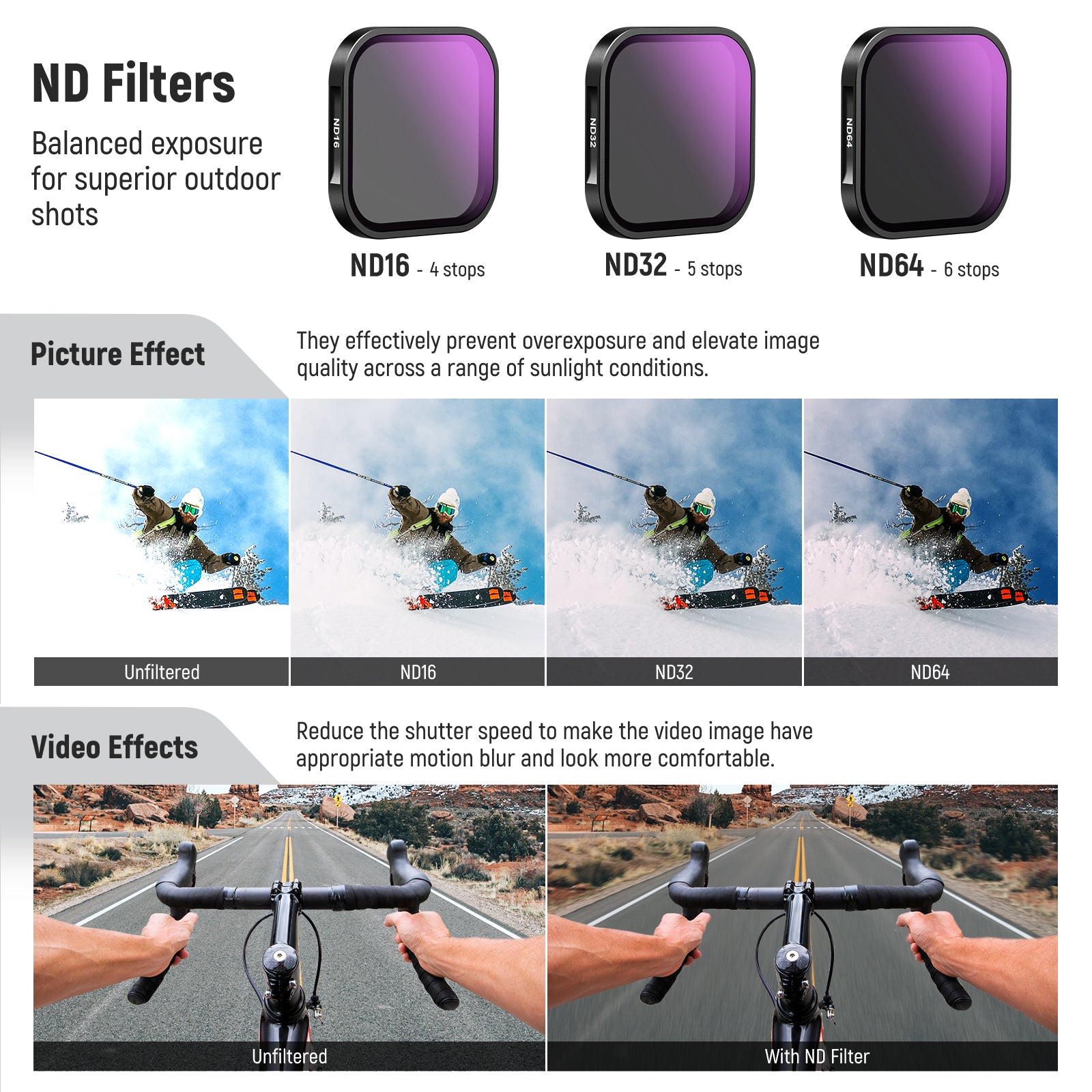 NEEWER FL-85 ND/PL Filter can balance exposure for superior outdoor shots.