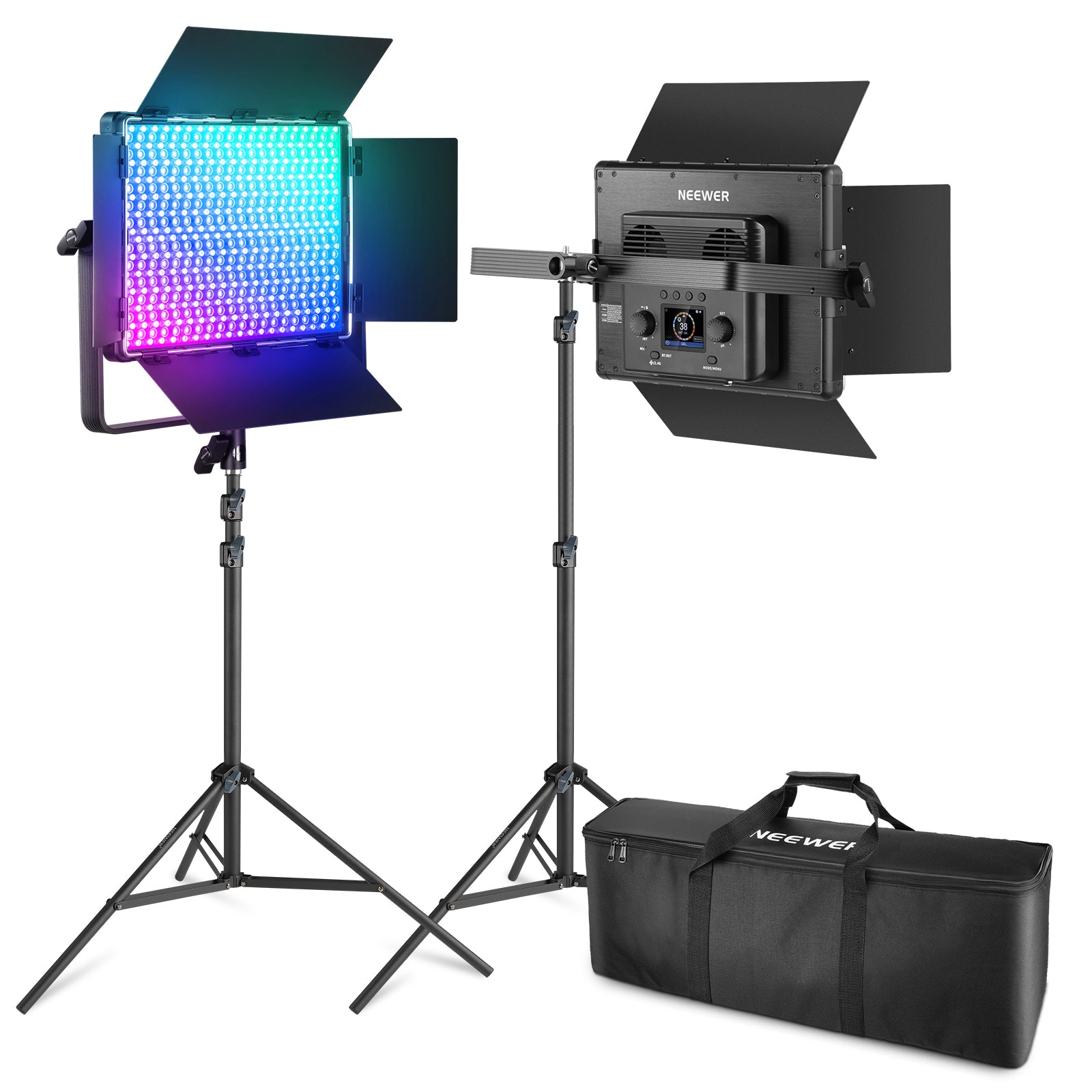 NEEWER 2 Pack PL60C RGB LED Panel Light Kit