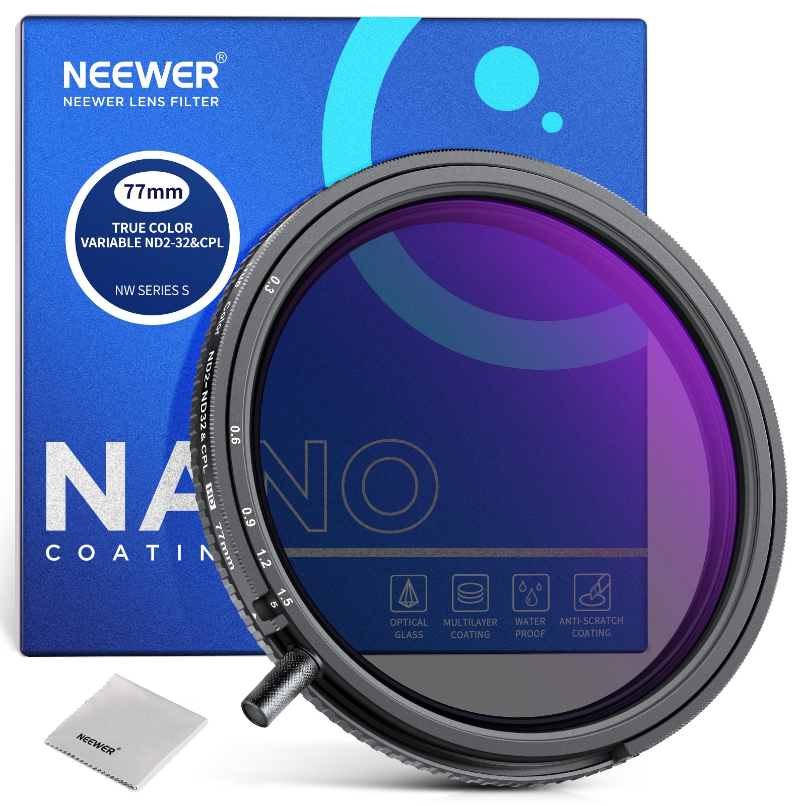 NEEWER 2-in-1 True Colors Variable ND & CPL Filter