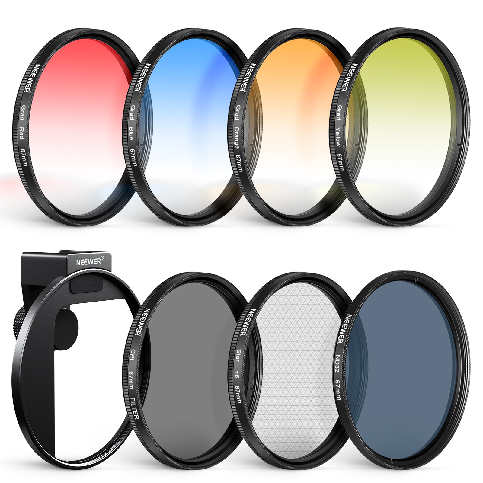 NEEWER Clip On 67mm Phone Lens Filter Kit