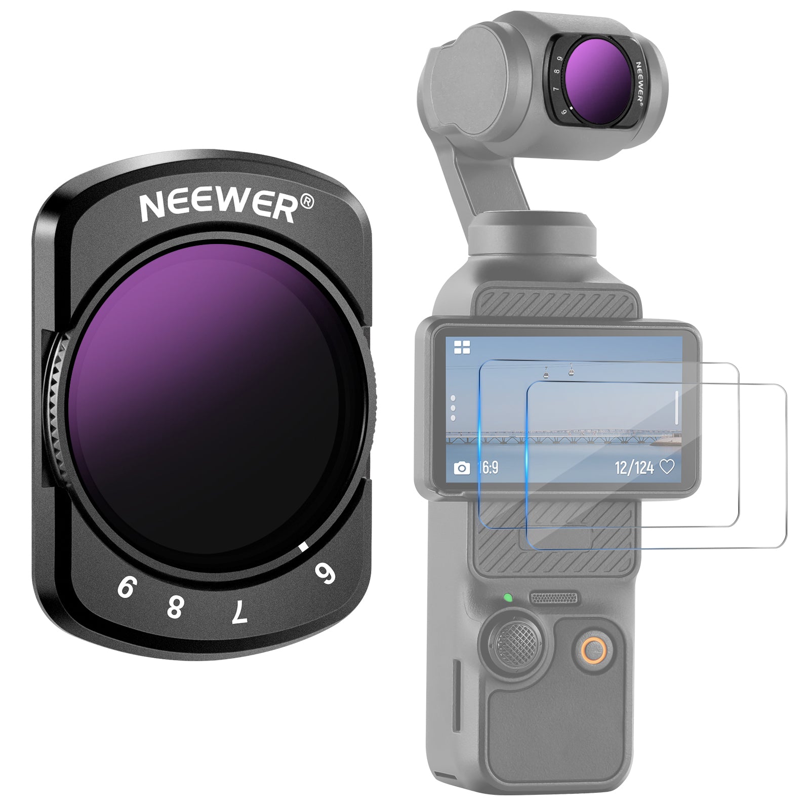 NEEWER Magnetic 6-9 Limited Stops Variable ND64-512 Filter